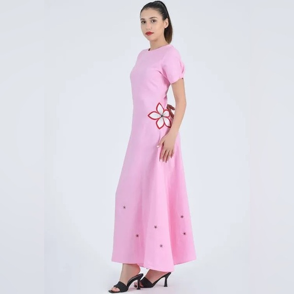 NWT FANM MON Fondant Pink Kandra Maxi Dress Small - Picture 4 of 5